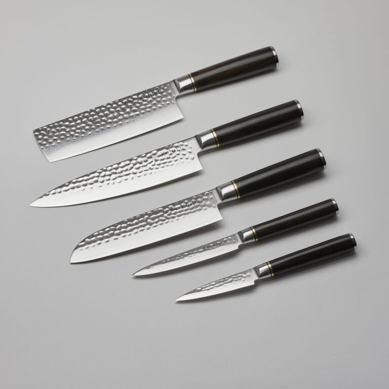 Kōfuku komplet knivsæt med seks knive med hamret blad