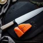Sujihiki tranchering af laks