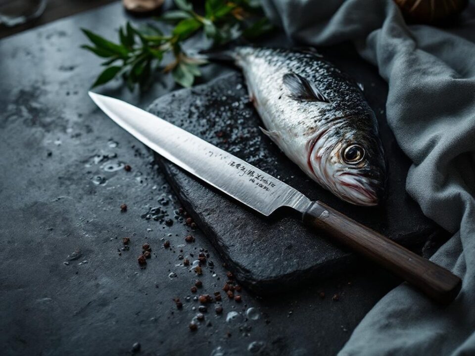 Deba-kniv klar til fiske-forberedelse