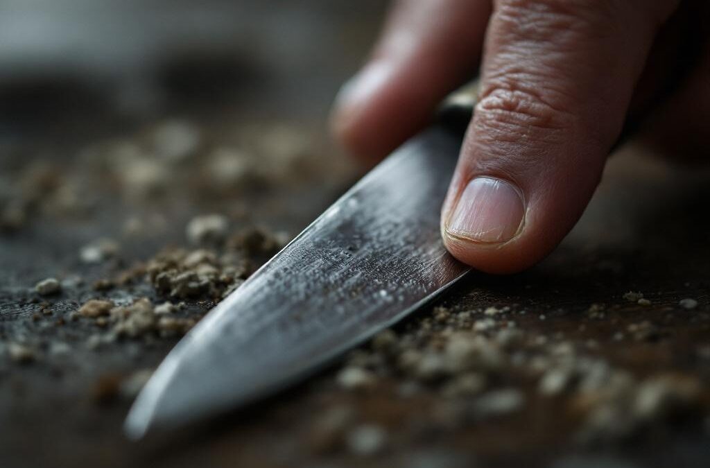 Fingertest af knivens skarphed