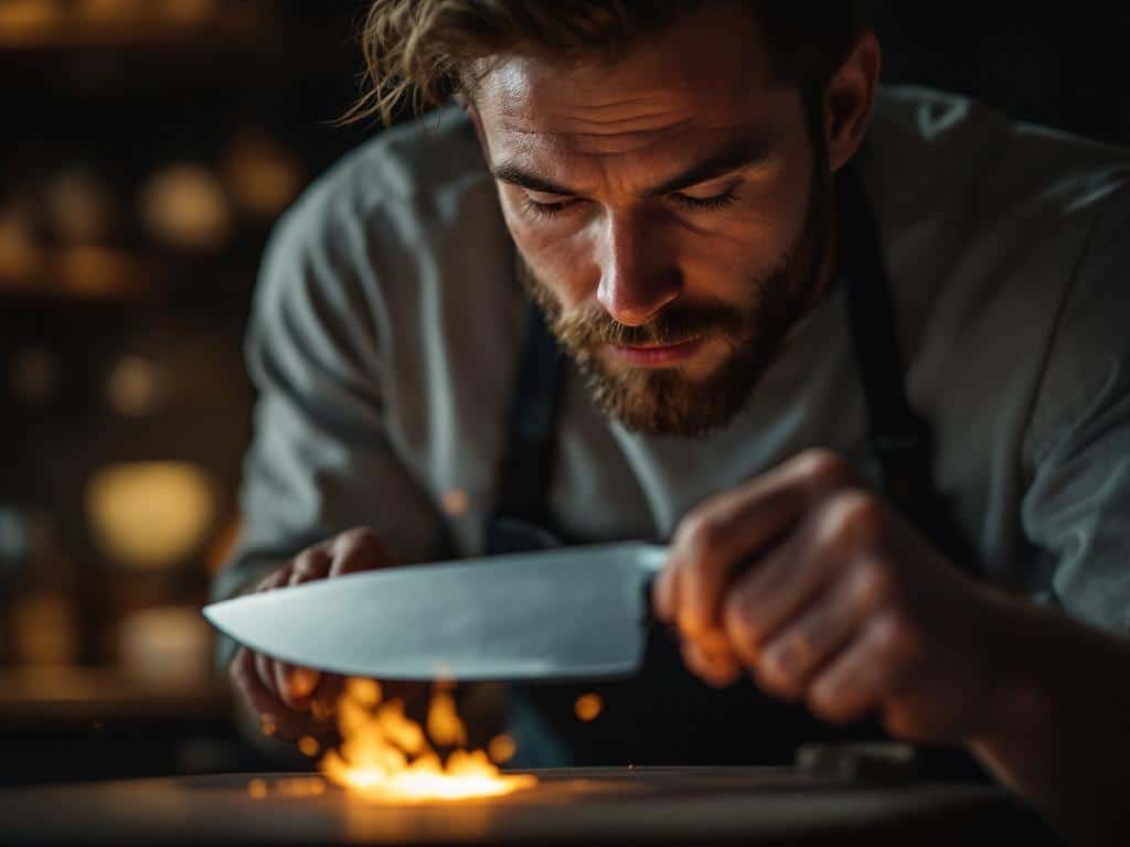Kokken inspicerer sin nye kniv