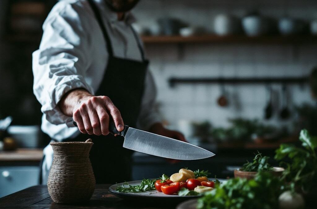 Kniv overleveres skaft-foerst