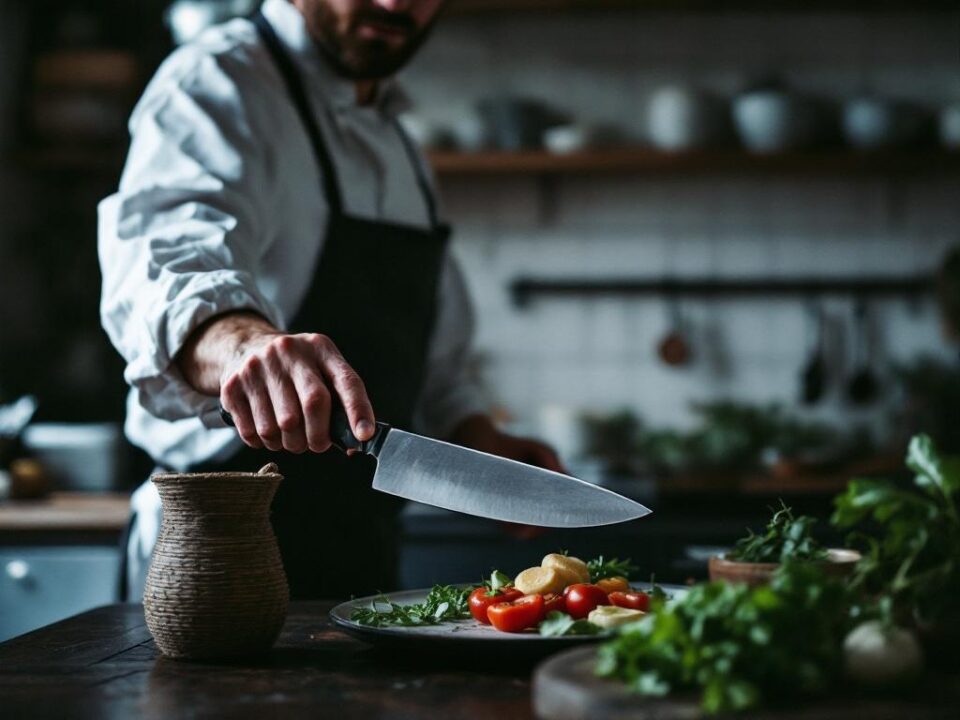Kniv overleveres skaft-foerst