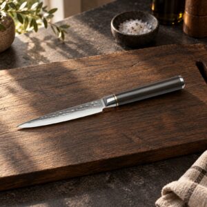 Kōfuku Urtekniv på et bord i mørk eg